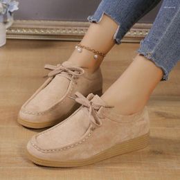 Casual Shoes 2024 Smile Circle Wallabee Suede Leather Flat Women Lace-up Derby Autumn Oxfords