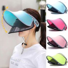 Wide Brim Hats Double Layer Empty Top Sun Hat Women Adjustable UV Sunshade Beach Summer Female Outdoor Packable Cycling Visor Cap