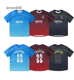 Men's T-Shirts Trapstar Mesh Football Jersey Blue Black Red Men Sportswear T-shirt Designer Fashion Clothing 543245