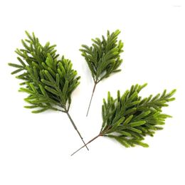 Decorative Flowers Artificial Pine Needle Branch 36/40/50cm Christmas Tree Filler Cypress Leaves Sprig DIY Home Decor Wedding Party