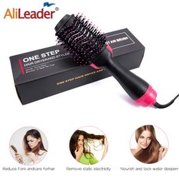 One Step Air Brush Salon Professional Hair Dryer Volumizer Negative Ion Generator Straightener Curler 240424