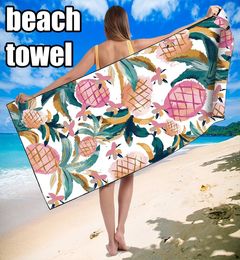 1 piece of swimming and camping ultra-fine Fibre quick drying bath towel single-sided printed beach towel sand free portable travel towel 240426