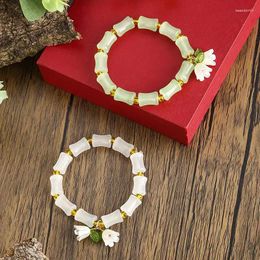 Bangle Fashion Chinese Style Bamboo Joint Flower Bracelet For Women Wedding Jewelry Party Accessries Gifts