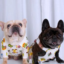 French Bulldog Clothes Summer Couple Dog Shirt Dress Pet Apparel Pug Clothing Frenchies Costume Products Drop 240429