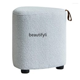 Decorative Figurines Modern Granular Cloth Shoe Changing Stool Home Footstool Urban Retro Cloakroom Sofa