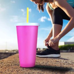 Tumblers 710ML Temperature Magical Color Change Cups Colorful Cold Water Changing Sport Cup Mug Bottles With Straws