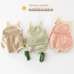 Baby set Pyjamas infant vest shorts boys home service baby girl outfit born clothes boy 240418