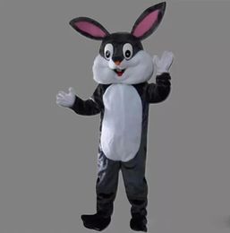 2024 Adult size Gray Rabbit mascot costume Cartoon Character Outfits Suit Furry Suits Halloween Carnival Birthday Party Dress