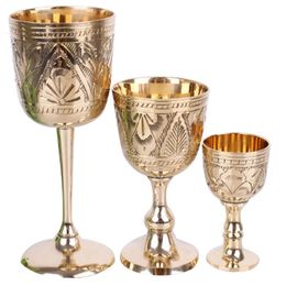 Pakistan Pure Brass Wine Glass Classical Set Cup Handmade Small Goblet Household Copper 240430