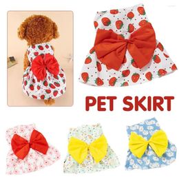 Dog Apparel Pet Dress Skirt Two-legged Sweat-absorbent Breathable Button Floral Closure Printing Princess Style Up Colorfast D0I9