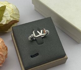 Simple Designer Letter Pearl Adjustable Opening Ring Brass Material Special-Interest Design Wholesale Rings