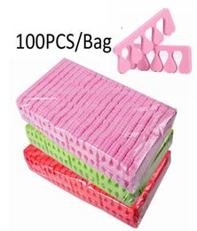 Tamax NA043 100pcs Soft Sponge Toe Separator Finger Separator Nail Art Tools Feet Care Manicure Pedicure Nail Salon six color option8292759