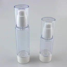 Storage Bottles 100pcs 30ml Transparent Airless Pump Lotion Vacuum Bottle Plastic Travel Refillable