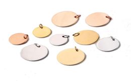 10PCSlot Stainless Steel Mirror Polished Flat Round Disc Tag Charms Coin Disc Pendant For Necklace Diy Jewellery Accessories Making3253985