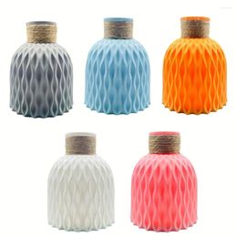 Vases Water Ripple Plastic Vase Flower Pot Basket Nordic Home Living Room Wedding Party Decoration Ornament Arrangement