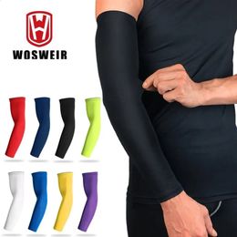 WOSWEIR 1PC Sports Arm Compression Sleeve Basketball Cycling Arm Warmer Summer Running UV Protection Volleyball Sunscreen Bands 240430