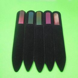 100X CRYSTAL GLASS NAIL FILE with Companion BLACK SLEEVE 5 12quot Colour CHOICE NEWNF0145825174