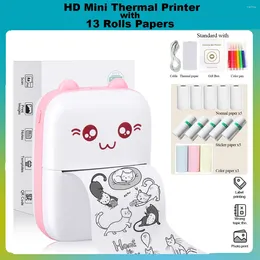 Portable Thermal Printer 13 Rolls Mixed Paper For Pictures/Retro-Style Pos/Receipts/Notes/Lists/Label/Memo/QR Codes