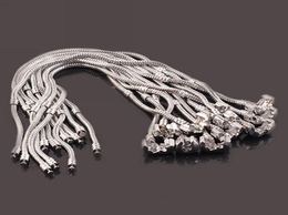 925 silver 10pcslot Snake Chain Safety Clasp European Fine Bracelet Fit DIY Charm Bracelets Bangles Jewellery For WomenMen Gift7911520