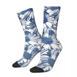 Women Socks Daisies Stockings Girls Abstract Floral Print Design Soft Gothic Winter Running Sports Anti Skid Pattern