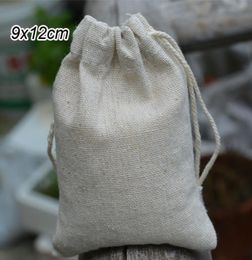 Jewelry Linen Drawstring Bag 9x12cm35x475 inch Baby Shower Birthday Party Candy Packaging Sack Necklace Bracelet Gift Pouch1740248