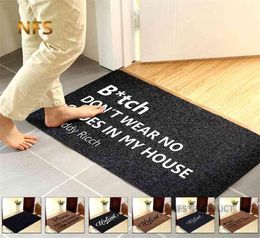 Home Decorative Front Door Mat Entrance Doormat 40x60cm Polyester Black Brown TPR Rubber Non Slip Floor Mat Carpet Welcome Mats 215318602