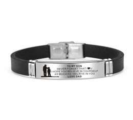 To My SonDaughter Bracelets Engraved Inspirational Message Cuff Wristband Birthday Graduation Xmas Gift For Teens THIN889 Bangle978078133