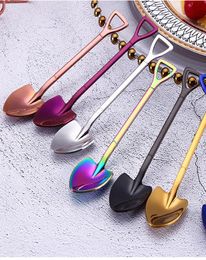 coffe spade spoon fork food grade 304 stainless steel coffee spoon stirring spoons Home Kitchen Dining Flatware Tableware forks dr7923681
