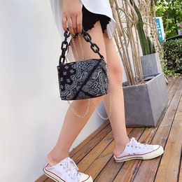 Shoulder Bags Crossbody For Women 2024 Fashion Printing Designer Canvas Thick Chain Lady Handbags Female Travel Cross Body Bag