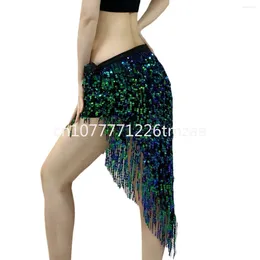 Stage Wear Belly Dance Practise Clothes Waist Chain Hip Scarf Wrap Skirt Sequined Tassel Simi Heavy Industry Inspiring Costume