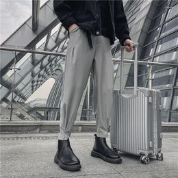 Men's Pants Black Trousers Korean Fashion Loose High Waist Straight Spring And Autumn Casual Large Bottoms