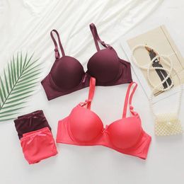 Bras Cross-Border Sexy Lingerie Set Disassembly Double-Shoulder Strap Steel Ring Push Up Spot Thin Mould Cup Young Women's Underw