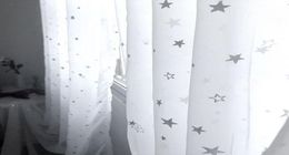 White Shiny Sliver Star Tulle Curtain For Living Room Modren Allmatch Yarn with Window Drapes Sheer for the Bedroom Home Decor8039594