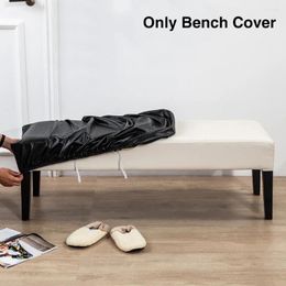 Chair Covers PU Leather Oil Proof Long Cover Waterproof Bench Elastic Dining Room Soft Stretch Slipcover Furniture Protector Home