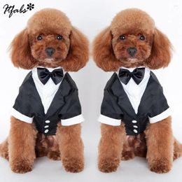 Dog Apparel Party Tuxedo Suit Bow Tie Charming Wedding Puppy Costume Cat Clothes Buttons Pet Black Dress S/M/L/XL/XXL