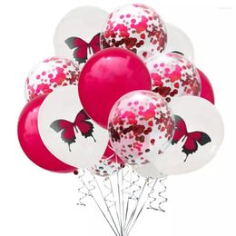 Party Decoration 15pcs/lot 12inch Butterfly Latex Balloons With Confetti Balloon Animal Globos Birthday Wedding Decorations