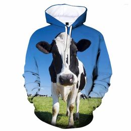 Men's Hoodies Men And Women Cattle Cow Fashion 3D Printed Farm Animal Creative Print Hoodie