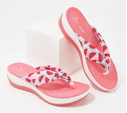 Slippers Women 2024 Fashion Flip Flop Printed Solid Color Ladies Shoes Wedge Sandals Casual Outdoor Beach Female
