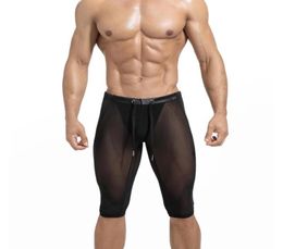 Underpants Sexy Mens Shorts See Through Gym Workout Training Tights Men Boxer Underwear Sport Male Short Pants Leggings2843672