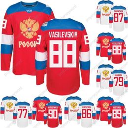 Kob 2016 World Cup Team Russia Hockey Jerseys WCH 90 Namestnikov 89 Nesterov 88 Vasilevkskiy 87 Shipachev 86 Kucherov 79 Markov 77 Telegin