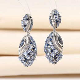 Dangle Earrings EVACANDIS Hyperbolic Gemstone For Women Stylish Inlaid Zirconia Drop Pendant Quality Jewellery Accessories