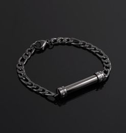 Stainless Steel Shiny Rhinestone Tube Cremation Jewellery Holder Bracelet Bangles Women Man Bangle5960085