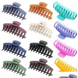 Hair Pins 12 Pieces Large Matte Claw Clips - 4.3 Inch Nonslip Big Clamps Perfect Jaw For Women Thinner Styling Care Tools Drop Deliver Otyqv