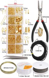 Alloy Accessories Jewellery Findings Set Jewellery Making Tools Copper Open Jump Rings Earring Hook Jewellery Making Supplies Kits5716951