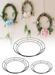 1pc 12039039 14039039 16039039 Floral Metal Wire Wreath Frame Of Artificial Flower For Christmas Wedding Backdro7027478