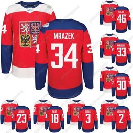 Kob 2016 World Cup of Hockey Czech Republic Team Jersey 33 Nakladal 34 Mrazek 83 Hemsky 30 Neuvirth 64 Polak 2 Michalek 62 Sustr Custom Hockey