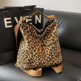 Shoulder Bags Large Capacity Leopard For Women Simple Cloth Casual Totes 2024 Faux Suede Korea Packages Female Handbags