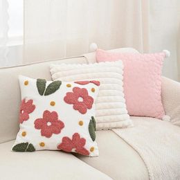 Pillow Embroidered Pillowcase With Cover Simple Stitching Living Room Sofa Modern And