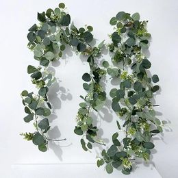 Decorative Flowers Leaf Wisteria Strip Pendant Simulation Eucalyptus Green Plant Willow