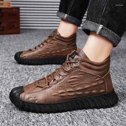 Casual Shoes Winter Cotton Shoe For Men Plush Fashion Versatile Outdoor Hiking Work Boots Waterproof Plus Size Zapatos